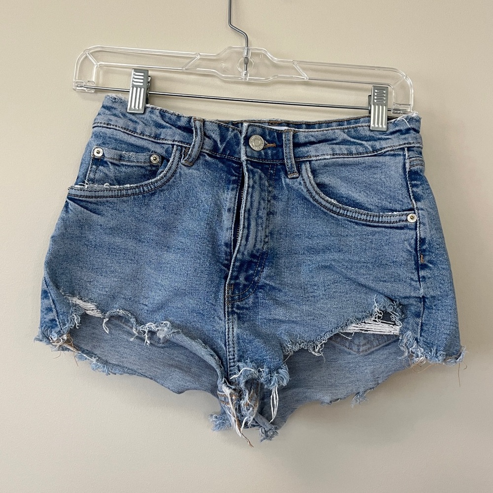 Zara Ripped Denim Shorts
